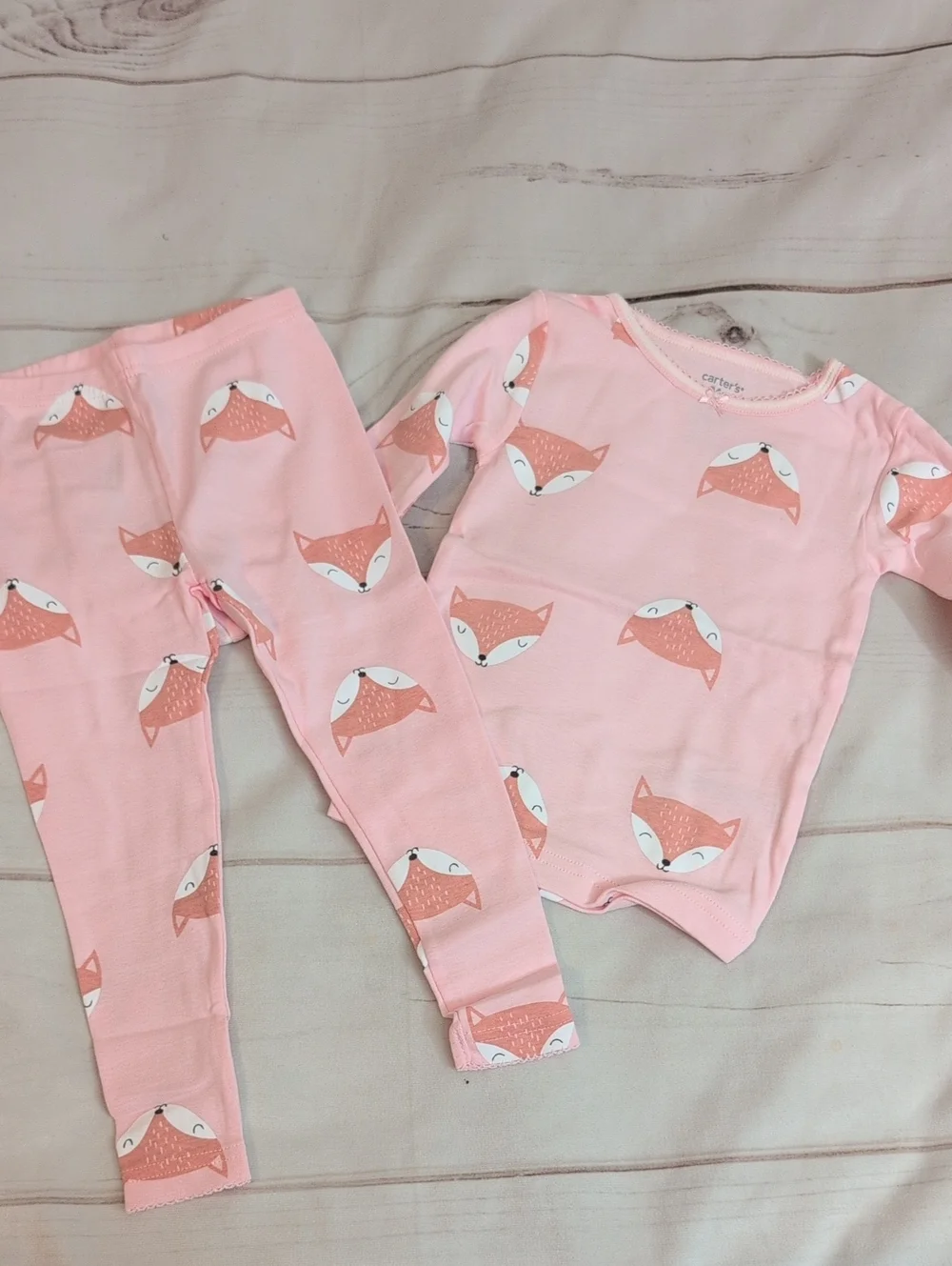 Carter's Baby Girl 12M 4 Piece Fox Floral Snug Fit Pajama Set NWT